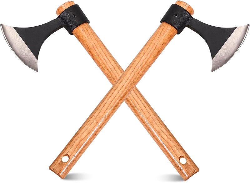 LUIOUS 16" Throwing Tomahawks, 2 Pack Axes with High Carbon Steel & Wooden Handle, Ideal for Axe Throwing Game, Recreation & Competition, Gift for Men - Image 1